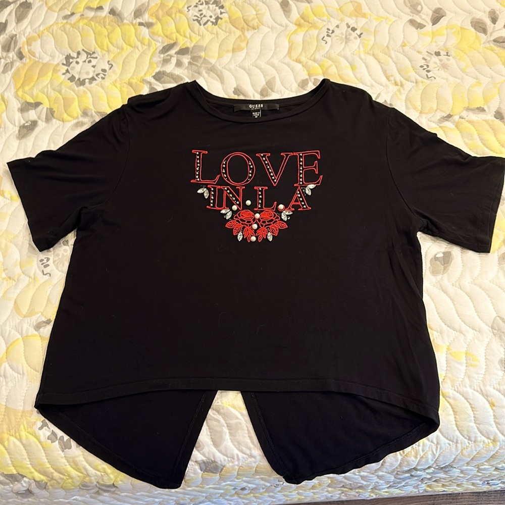 Black Guess Dressy T-Shirt